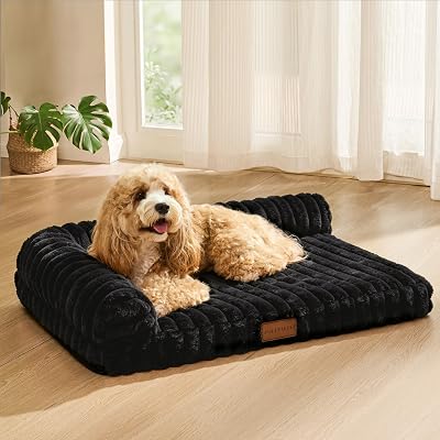 Orthopedic Medium Dog Bed Fluffy Pet Bed, Washable Cover 76x51cm
