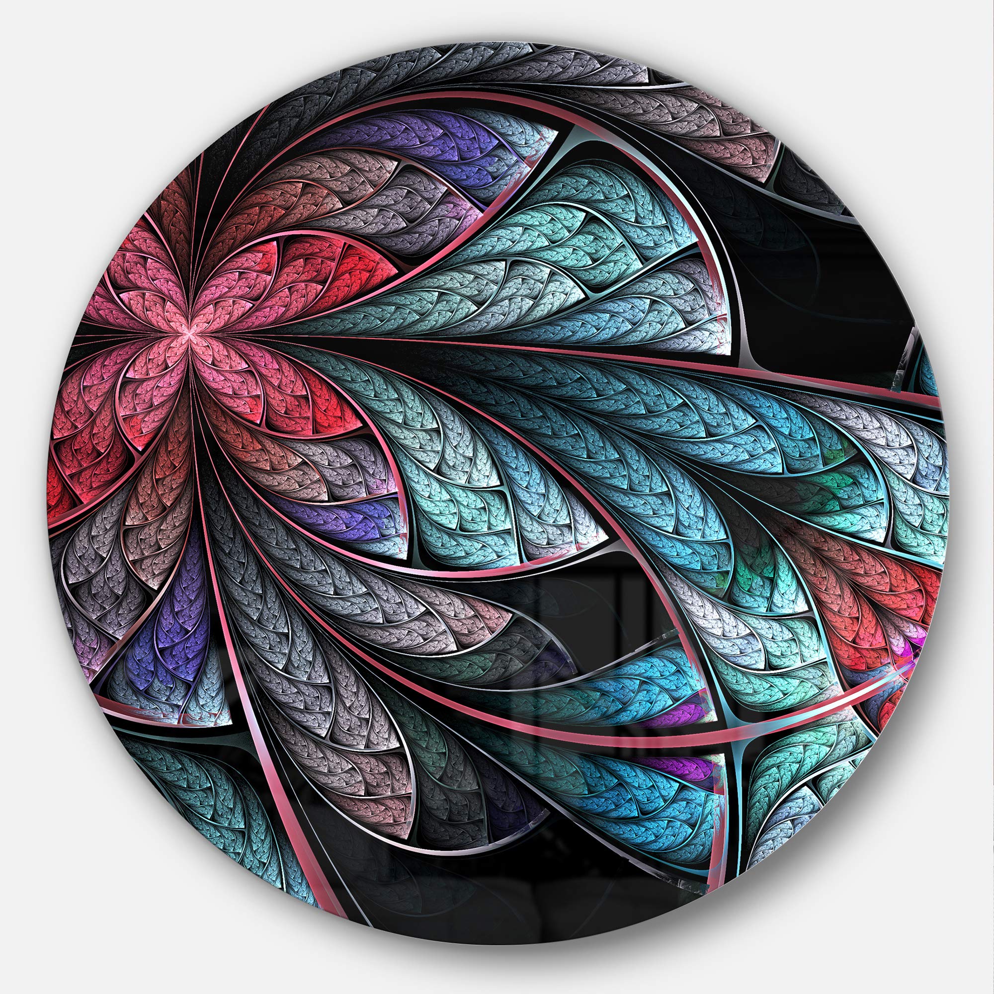 圖案設計5 Amazon.com: Designart Turquoise and Red Fractal Flower Pattern