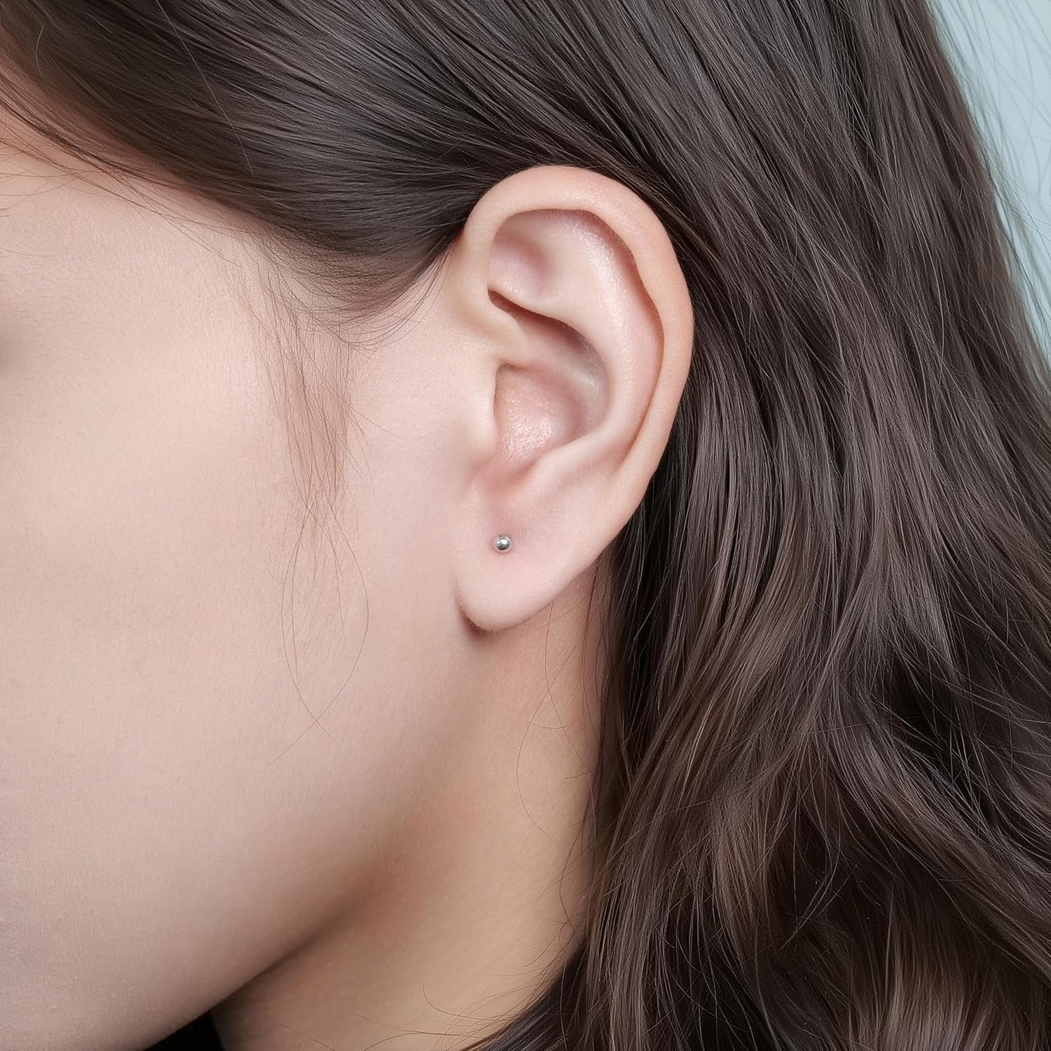 Limerencia Titanium Flatback Earrings Hypoallergenic Ball Earrings for Sensitive Ears Simple Classic 3mm-5mm Flat Stud Earring Perfect for Helix Tragus Cartilage Earlobe - Image 6