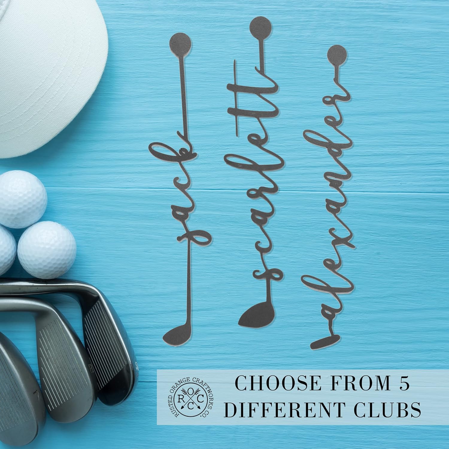 Hole in One Personalized Family Names Golf Sign - Papa Signs Wall Decor Happy Fathers Day Decor Fathers Day Signs Custom Fathers Day Gifts from Kids Fathers Day Golf Signs for Grandpa Wall Decor Signs