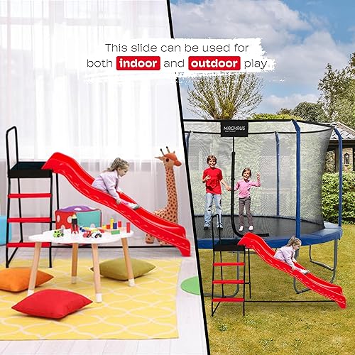 Miniatura 7 de Machrus Upper Bounce Trampoline Step N SlideJuego de escalera de escalón y tobogán ondulado para niños para exteriores, se adapta a trampolines