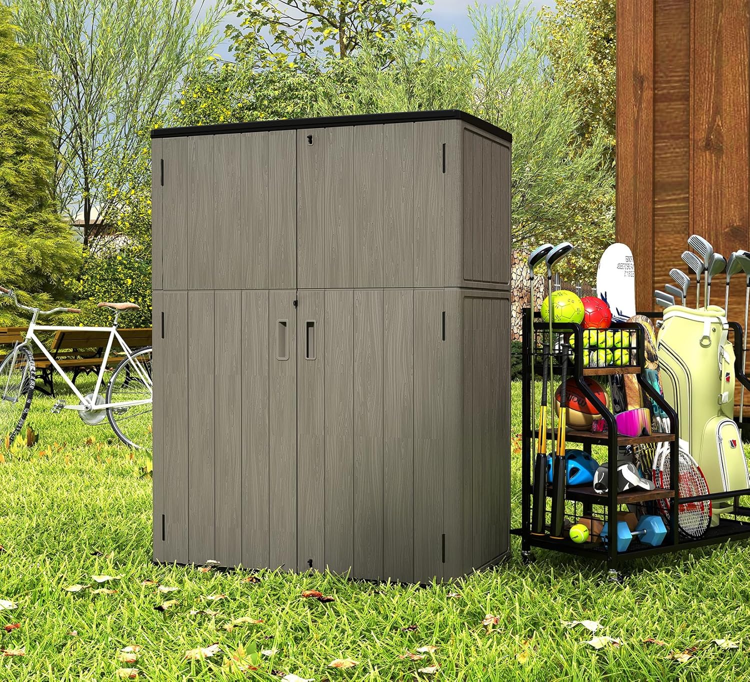 ZZM Metal Storage Shed Shelf for 37 Cu.ft Outdoor Storage Shed, 49.2" W * 15.6" D * 1" H, Easy Assembly, 1piece, Shelf (Large)