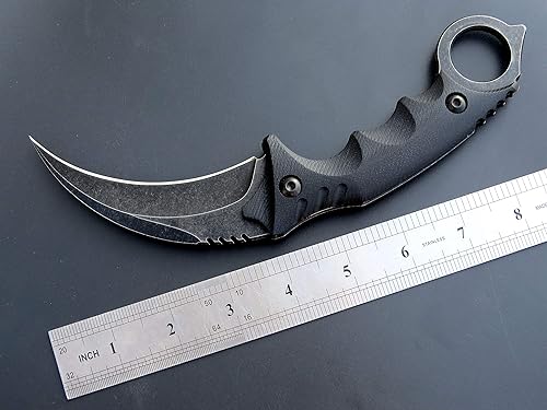 Miniatura 3 de CCanku C1111 Cuchillo de hoja fija D2 Hoja de acero G10 Mango para cuchillo de supervivencia al aire libre con funda Kydex (negro)