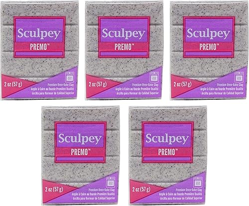 Sculpey Premo - Compuesto para esculpir arcilla para horno, granito, ideal para proyectos escolares y artísticos, 2 onzas (paquete de 5)