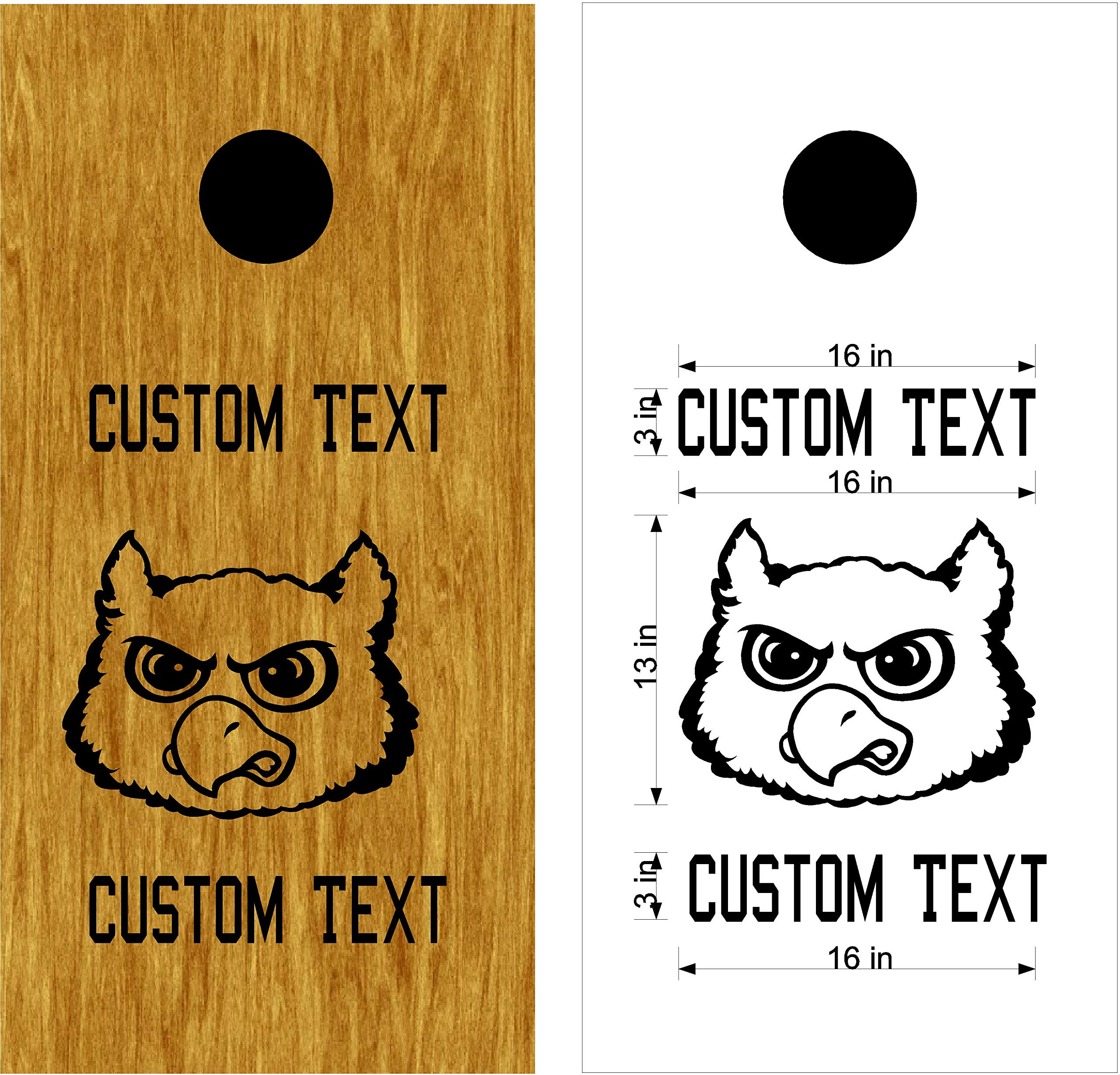 Owls Mascot Sports Team Cornhole Board Decals Stickers Enough Both Boards Wedding Tailgating Camping Games Do It Yourself Designs Custom Corn Toss