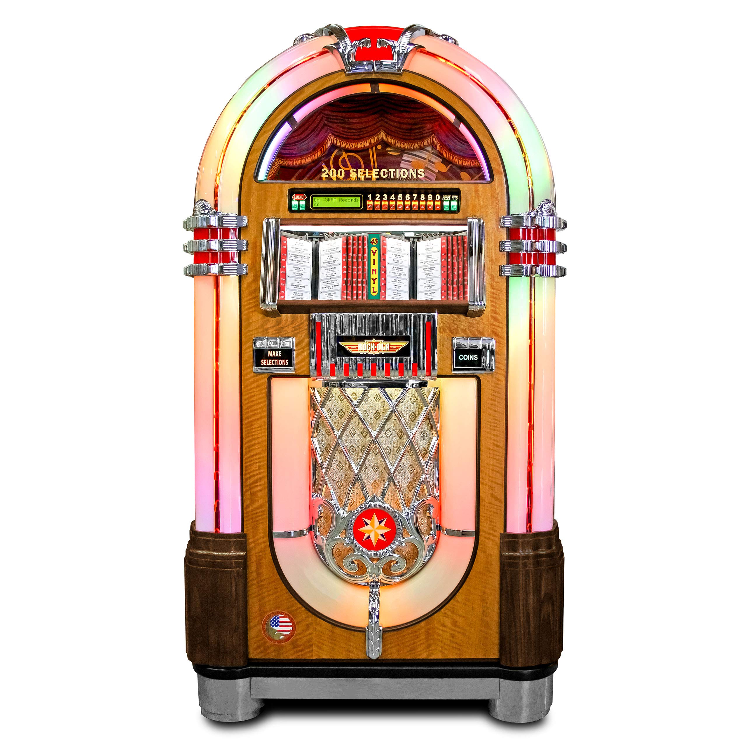 ジャンク　ROCK-OLA ジュークボックス　model number 450 Rock-Ola | Caixa Jukebox de Vinil 45 RPM Bubbler autêntico tamanho