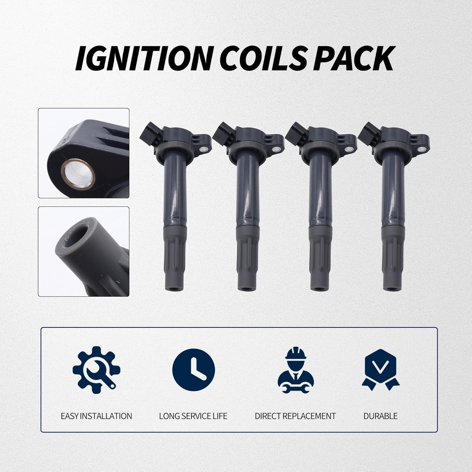 4PACK UF487 Ignition Coil Pack & Double Iridium Spark Plug Compatible with Toyota Lexus 2005-2018 Camry Highlander Avalon Rav4 Sienna Venza RX350 ES350 RX450h 3.5L V6 Replace 90919-02251