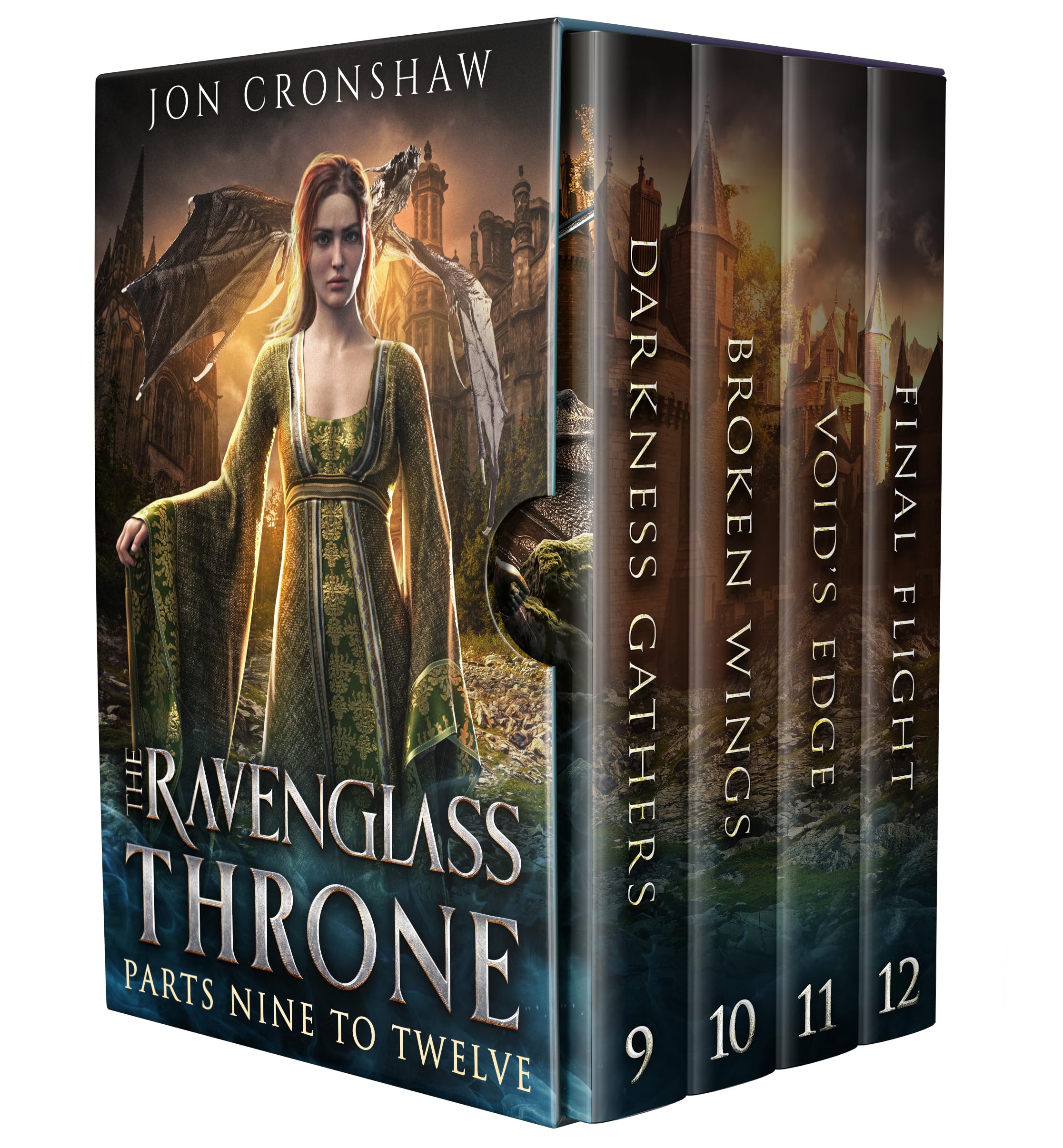 The Ravenglass Throne: Parts Nine to Twelve: Dark Dragon-Rider Fantasy with Court Conspiracy, Eldritch Threats, and a Kingdom on the Brink (The Ravenglass Throne Collection Book 3)