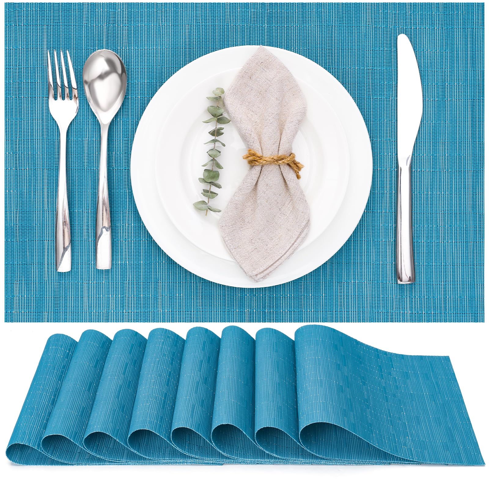 Tovagliette In PVC Lavabili Antiscivolo 6 Pezzi 45x30 Cm - Righe Marroni, Resistenti Al Calore E Antimacchia - 4