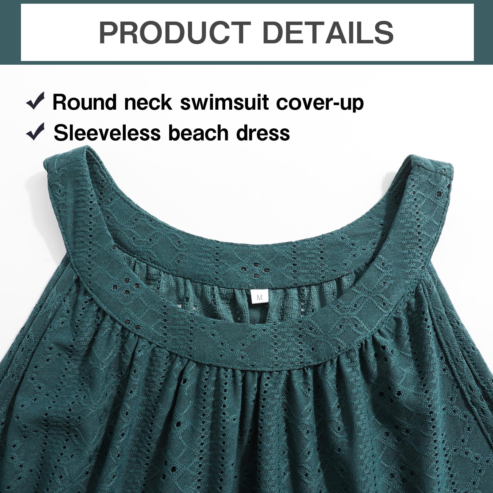 Zetieny Copricostume Donna Vestito Mare Casual Abito da Spiaggia Bikini Cover Up Estivi Senza Maniche Corte Spiaggia Vestiti da Vacanza Beachwear Beach Dress