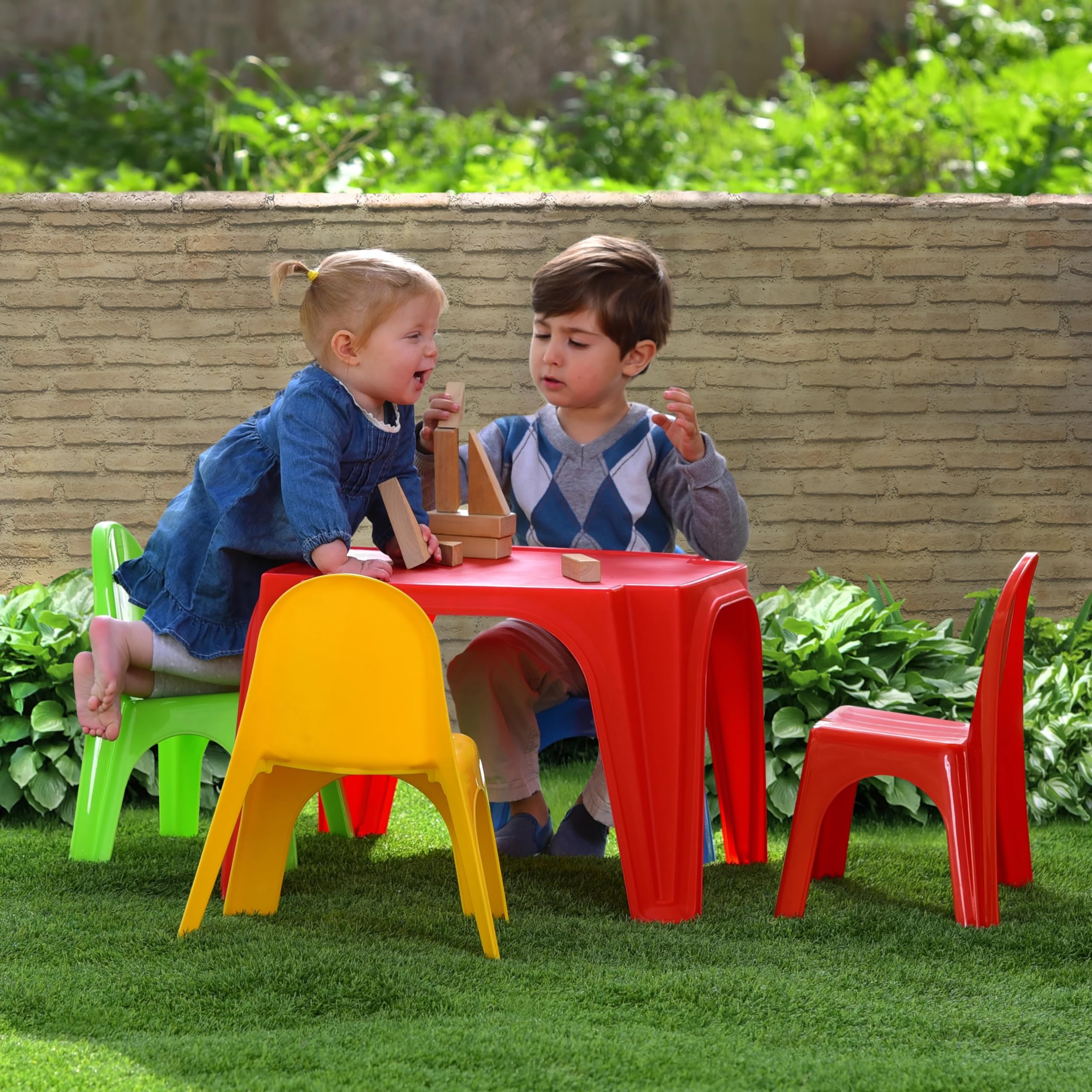 Mandelli Tavolo pic nic 4 amici,Unisex,56x56x40 cm,rosso