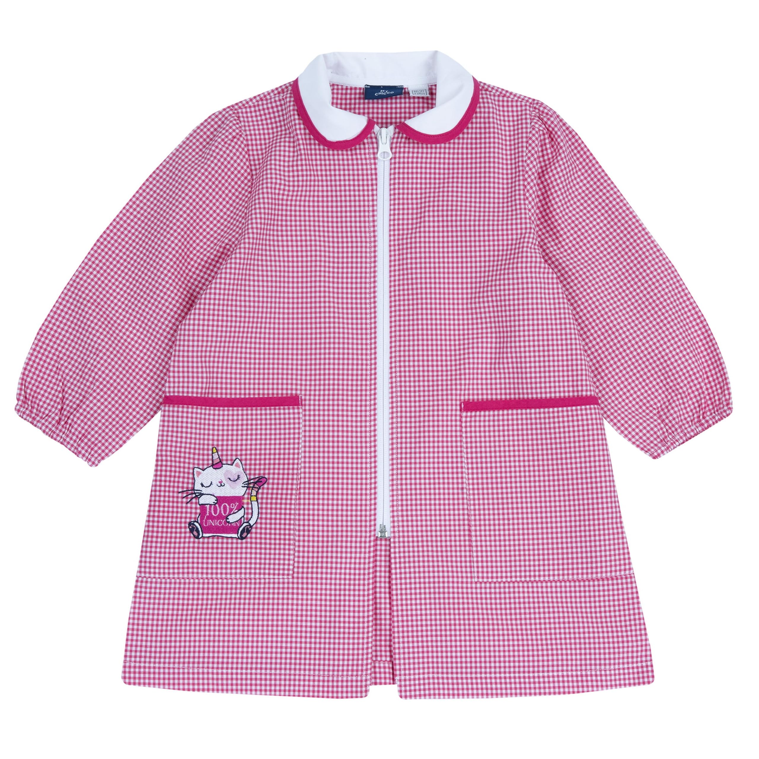 Chicco, Grembiule Bambino e Bambina, Grembiule Scuola Elementare, con Comoda Chiusura a Zip, Tasche e Maniche Elasticizzata, Abbigliamento Bambina e Bambino, Designed in Italy