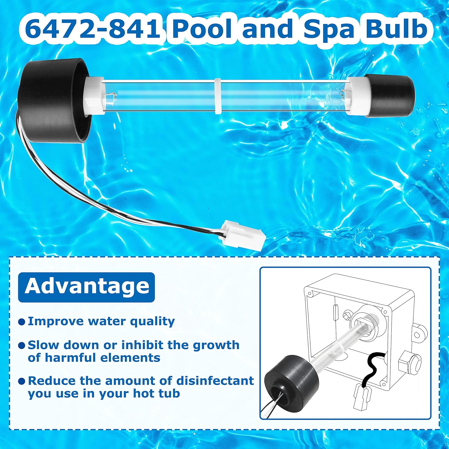 6472-841 Pool and Spa Bulb Replacement for Sundance，Compatible with Clear Ray XL Bulb : Patio, Lawn & Garden