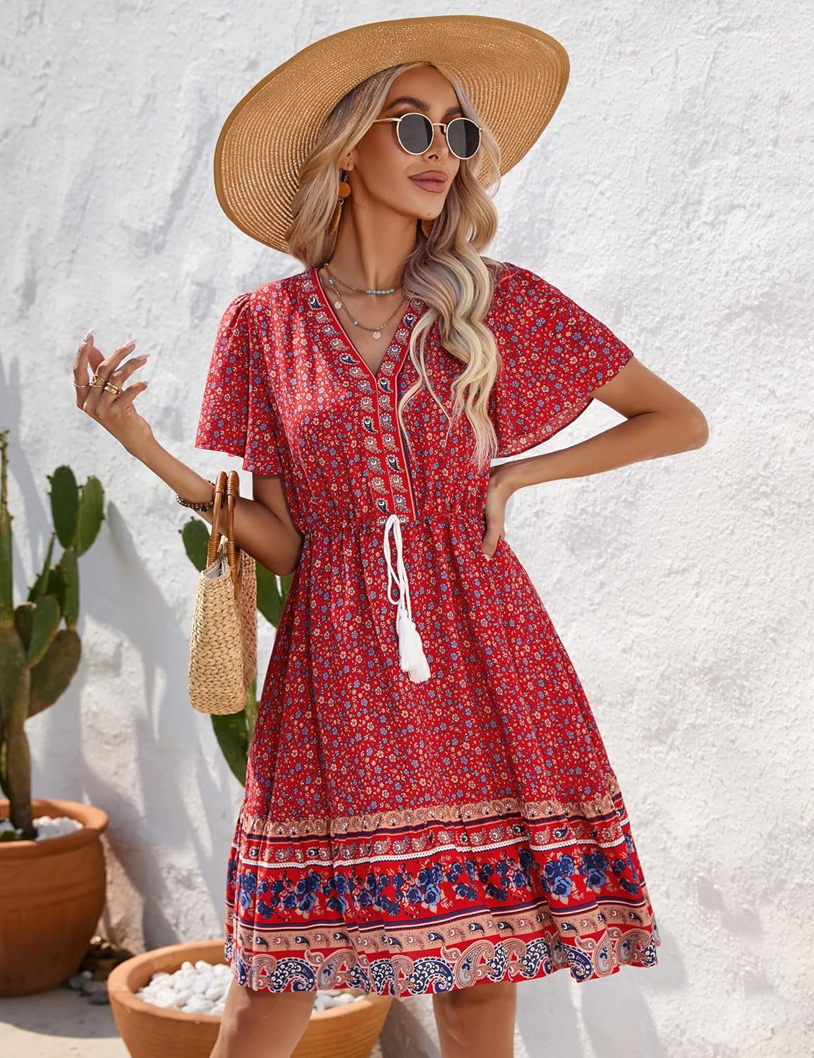 Boho Korte Zomerjurkjes Dames KOJOOIN Zomerjurk Voor Dames