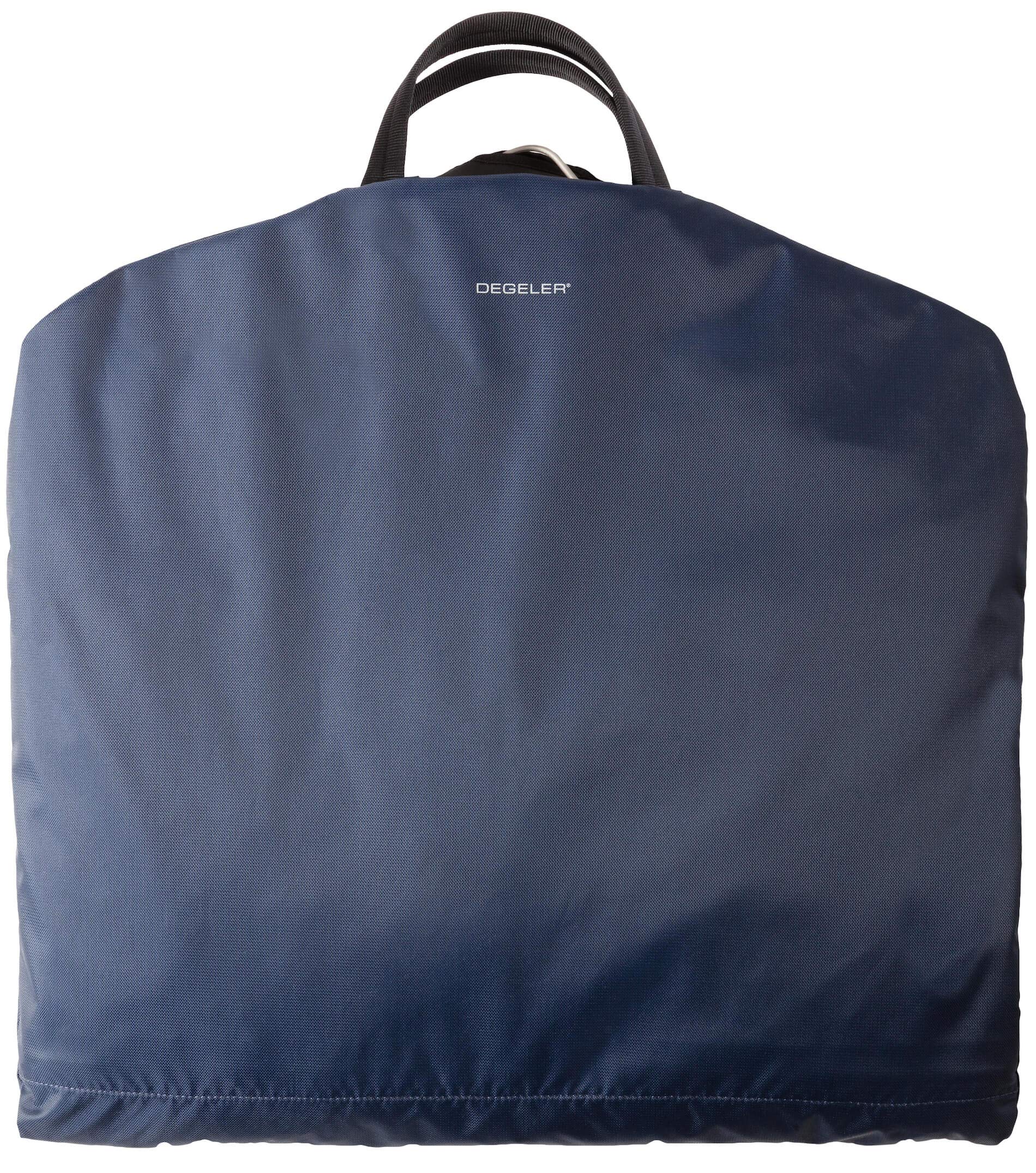 DEGELERSkyHanger - Carry on Garment Bag with unique Titanium Suit Hanger for Men & Women - best-in-class functionality for wrinkle-free traveling - lightweight & water repellent nylon - Blue