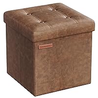 SONGMICS Puof Contenitore da 38 cm, Cassapanca Pieghevole