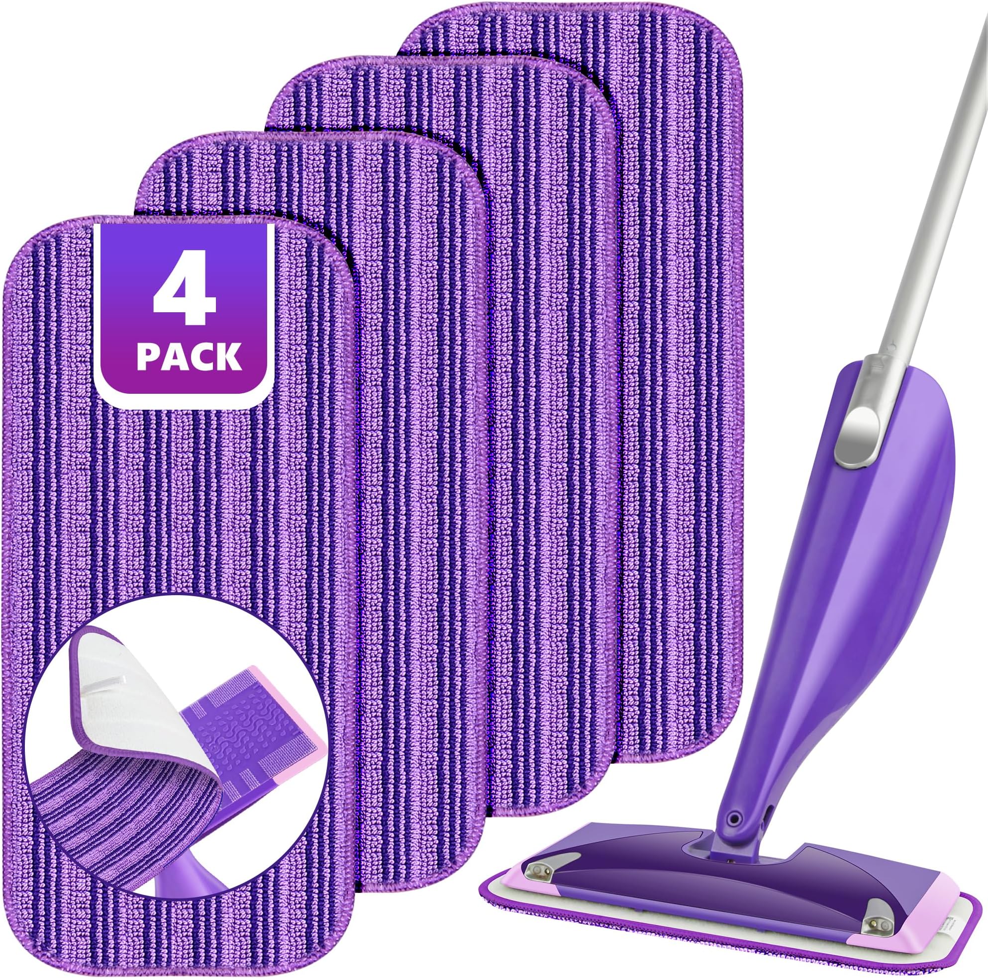 Reusable Mop Pads Compatible with Swiffer Wet Jet, Wet Jet