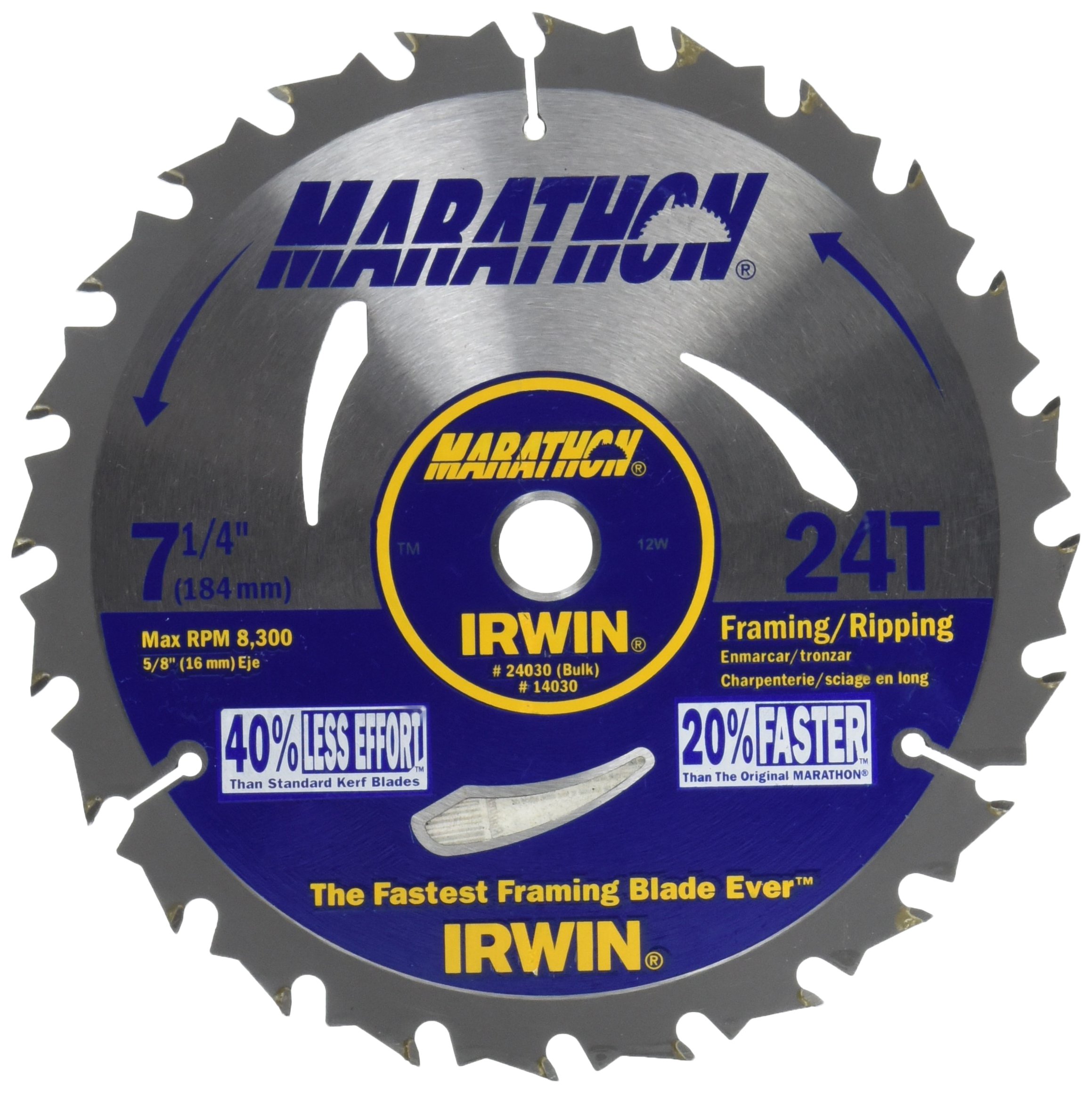 IRWININDUSTRIAL Tool 1873887 7-1/4" 24 Tooth Carbide Blade