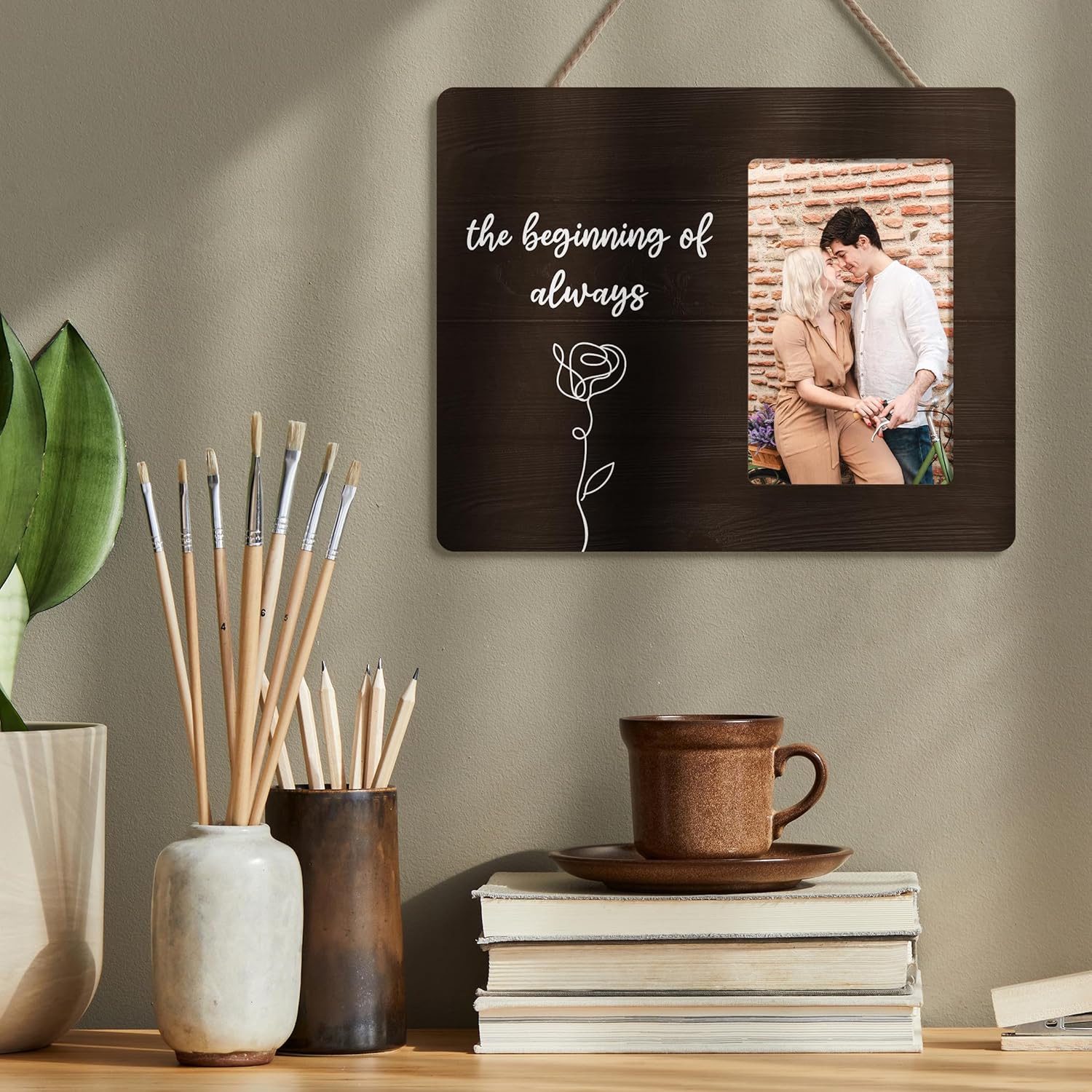 Engagement Gifts for Couple Wedding Picture Frame Bridal Shower, the Beginning of Always Photo Frame 4x6 Inch Photo - Image 5