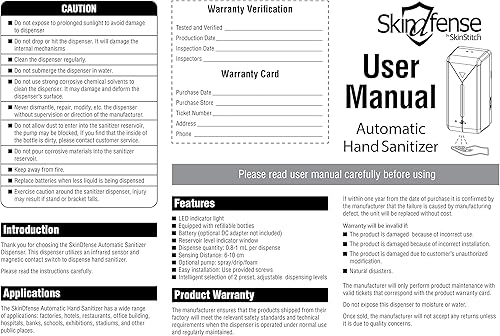 Miniatura 2 de SkinDfense - Dispensador automático de limpieza de manos con soporte de suelo y bandeja de goteo, dispensador de jabón sin contacto con soporte de