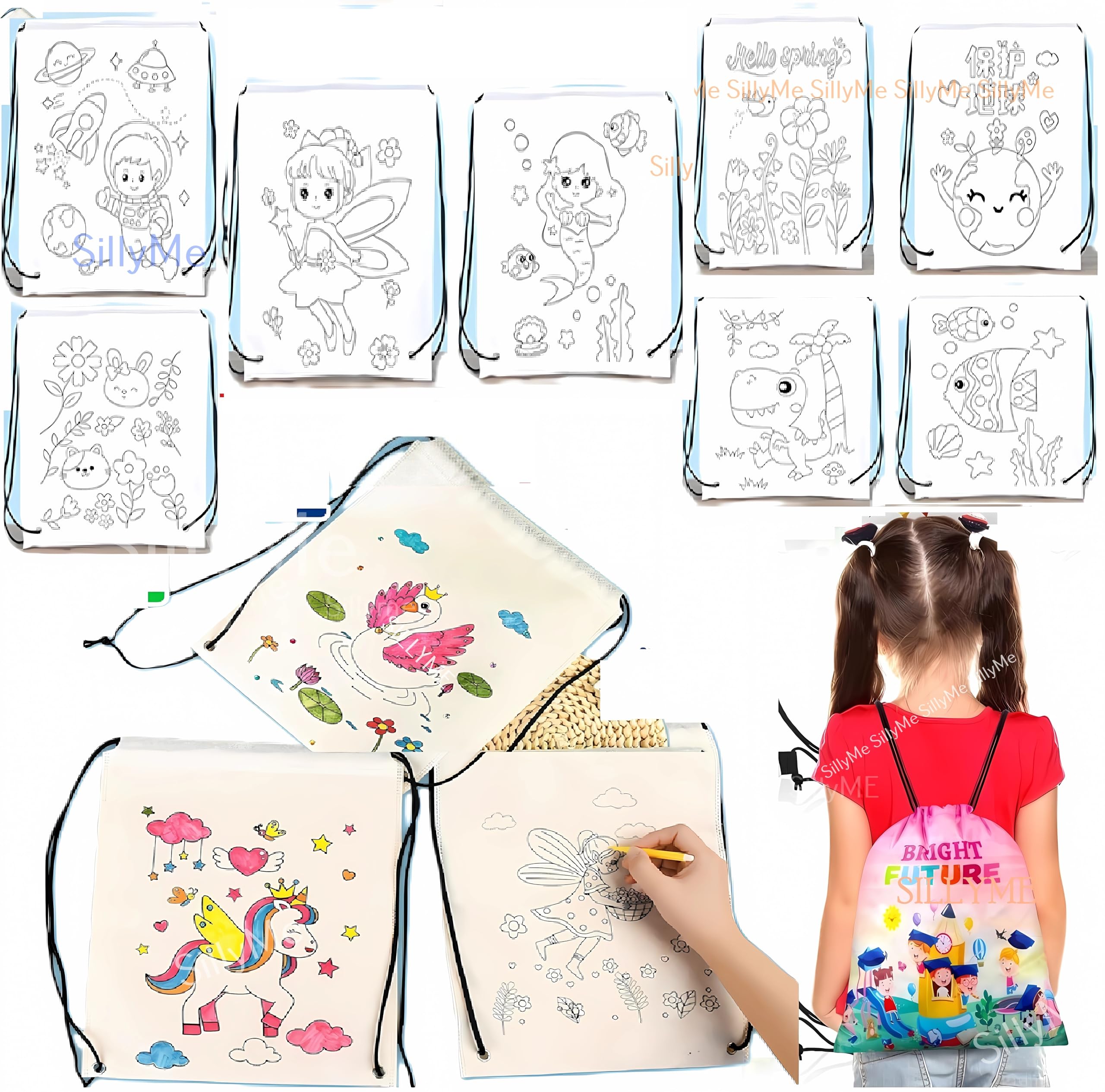 12pc DIY Coloring Return Gifts Bags For Kids Birthday Party - Reusable Goodie bags gift bags small - hand bag for kids - Birthday Return gifts for kids age 8 12 3 4 5 - Haversack Return gift bags for kids birthday (B0D7SYJD6Z) Amazon Price History, Amazon Price Tracker