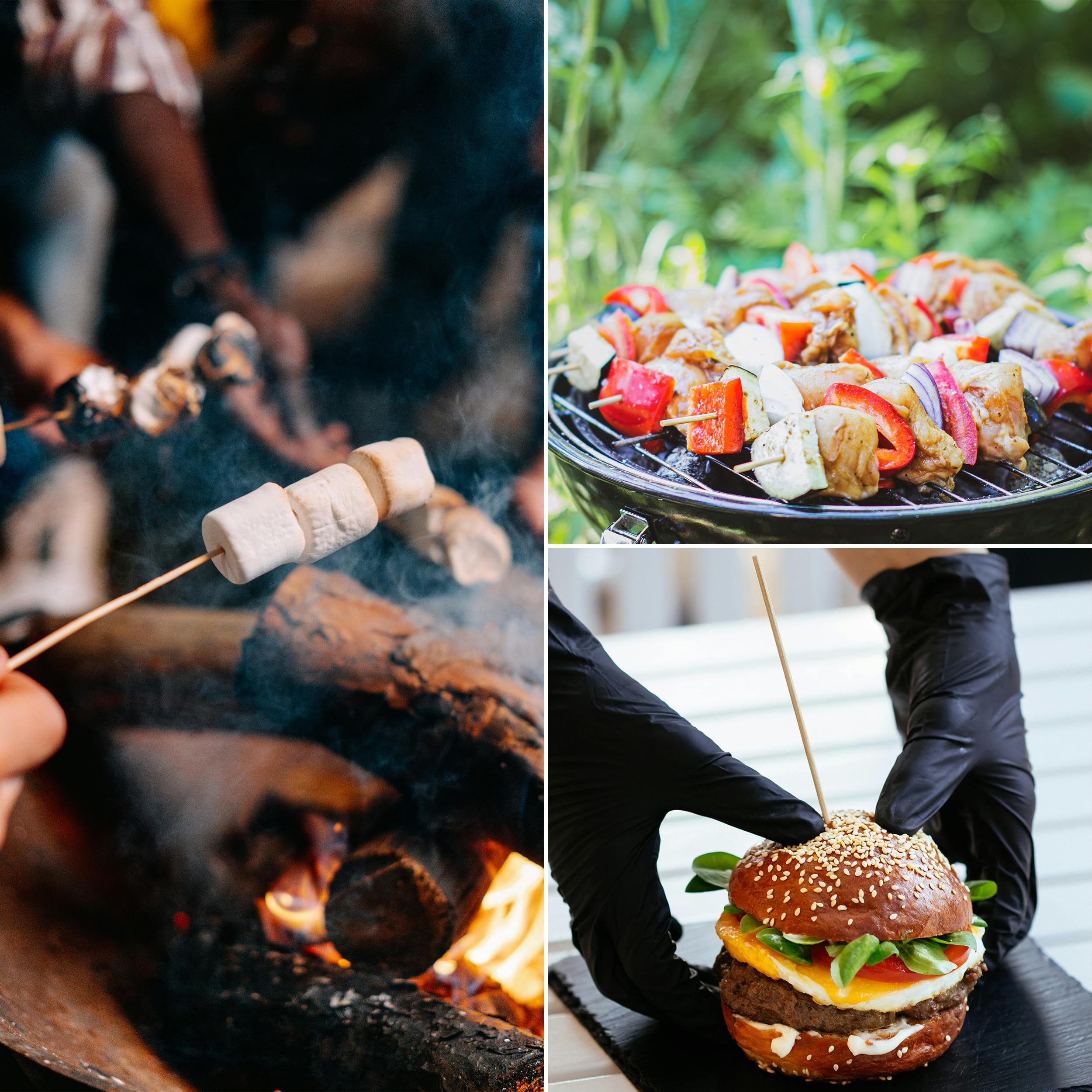 Lot de 100 brochettes en bambou 20 cm pour barbecue