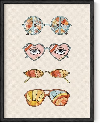 Miniatura 34 de HAUS AND HUES Pósteres Groovy - Arte de pared retro de los años 70, decoración de habitación hippie, carteles trippy para dormitorio, póster Rays