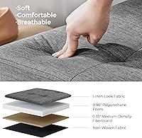 Vista 6 de SONGMICS 43 Inches Folding Storage Ottoman Bench, Set of 2, Storage Chest, Foot Rest Stool, Bedroom Bench with Storage, Dark Gray, ULSF431G01