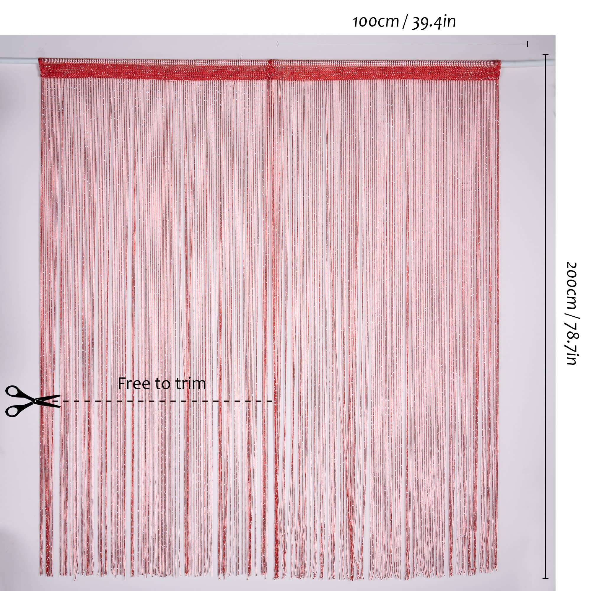 Tende Per Porte Con Perline Glitterate Champagne - 2 Pezzi 100x200 Cm Divisorio Elegante Per Interni - Foto 9