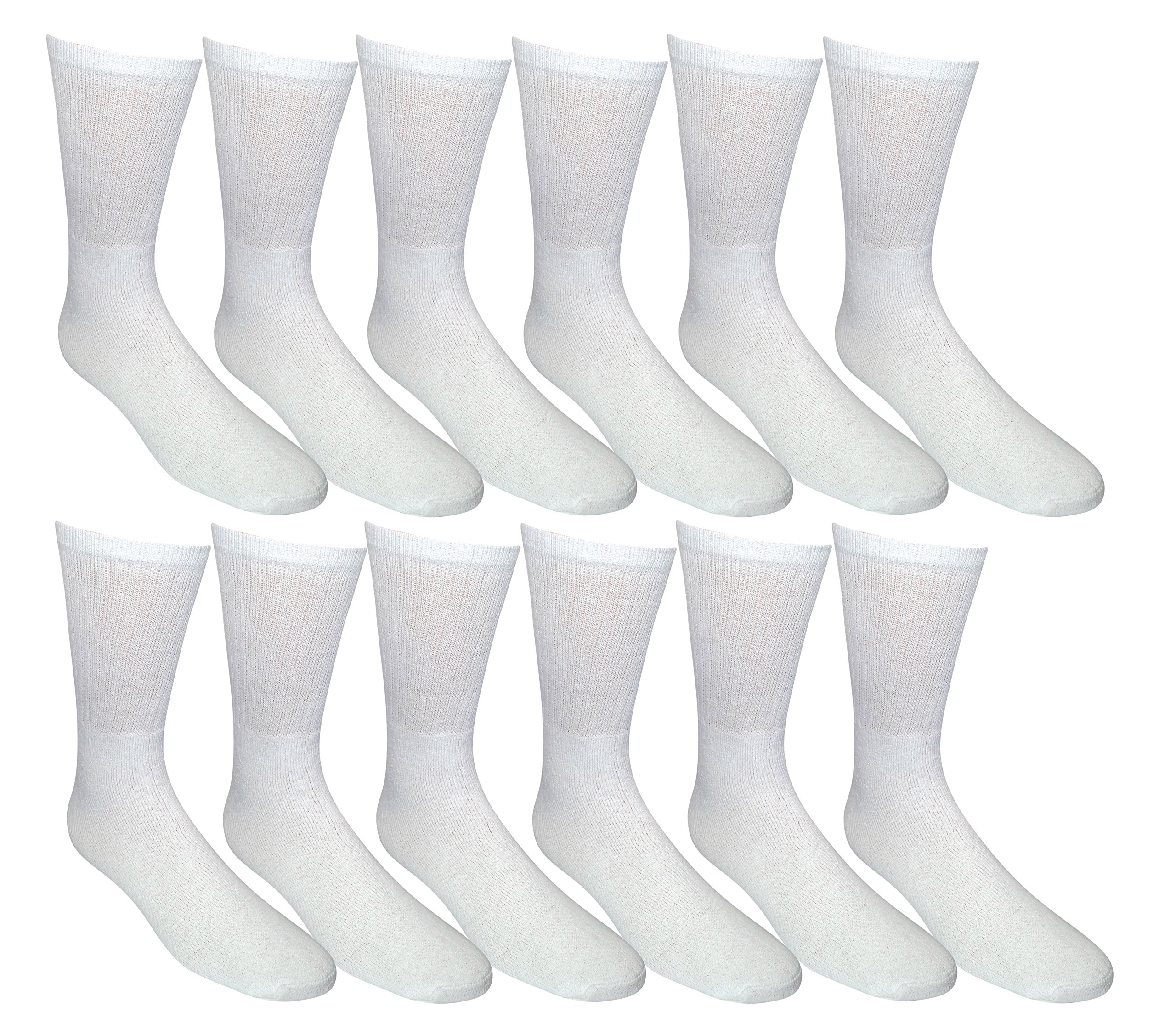 SOCKS’NBULK 12 Pairs Of 12 Pairs of Girls Youth Value Pairs Cotton Sports Athletic Childrens Socks (6-8, White)
