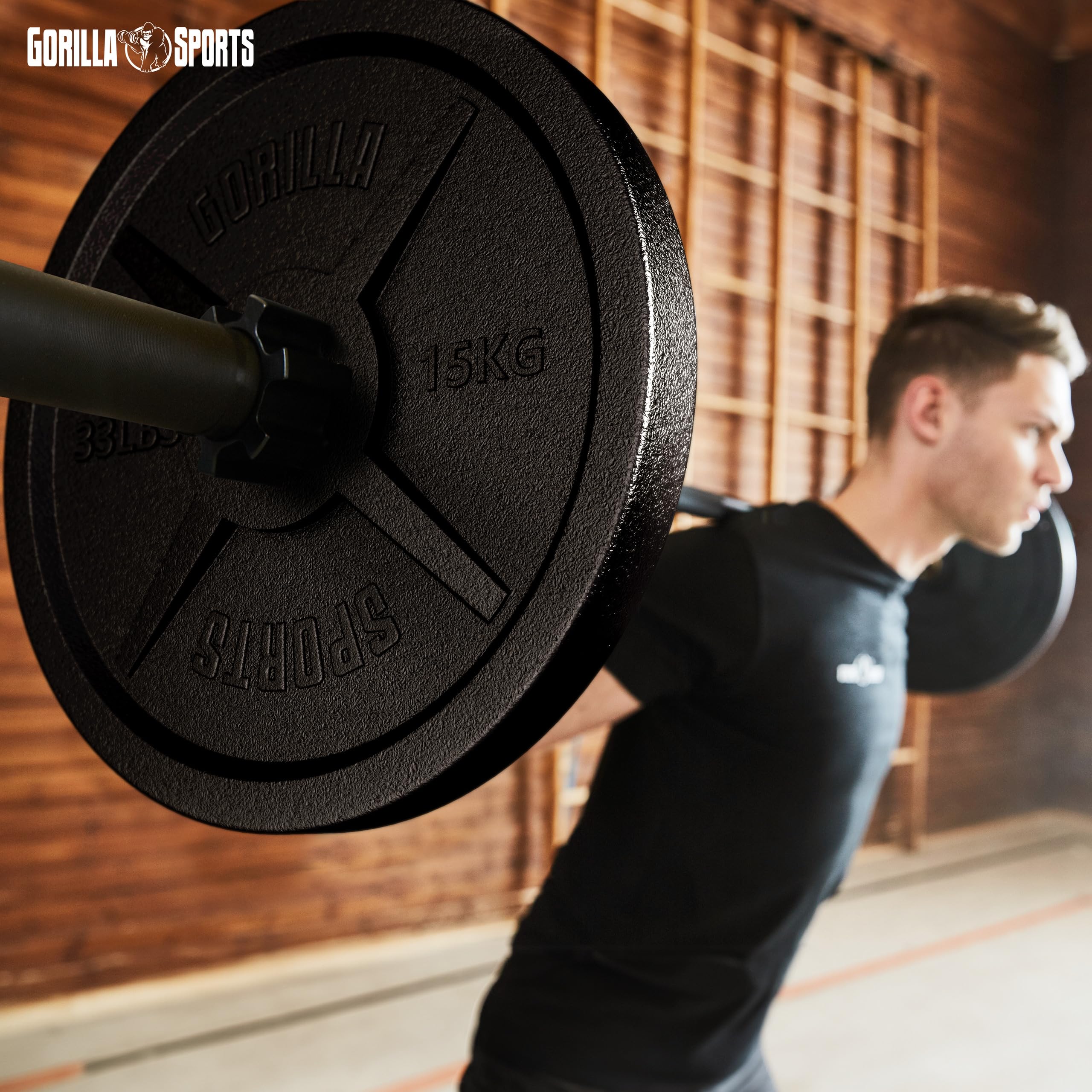 GORILLA SPORTS® Dischi Palestra - Set da 30 kg, Olimpici, Antiscivolo, Ghisa, Ø50/51mm - Pesi Bilanciere, Manubri, Bodybuilding, Peso, Olimpionici, Powerligitng, Palestra Casa, Fitness, Braccia