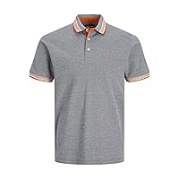 JACK & JONES Jjepaulos Polo Ss Noos Maglietta, Navy Blazer/Detail:neon