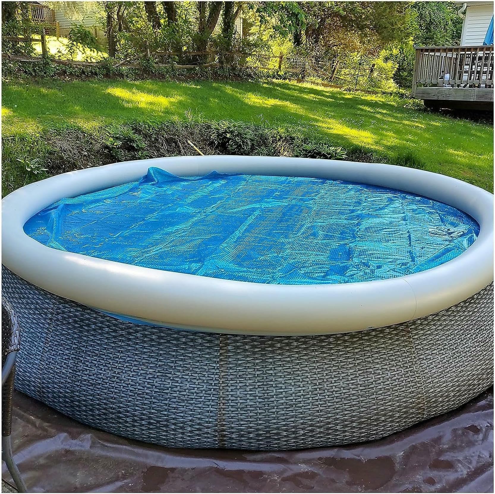 Cubierta de Piscina， Cubierta for Piscina elevada, enterrada y Jacuzzi, Azul, Varios tamaños(1m/3ft)