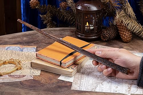 Miniatura 64 de Varita mágica doble para mago, varita mágica de madera real, varita mágica coleccionable (S9)