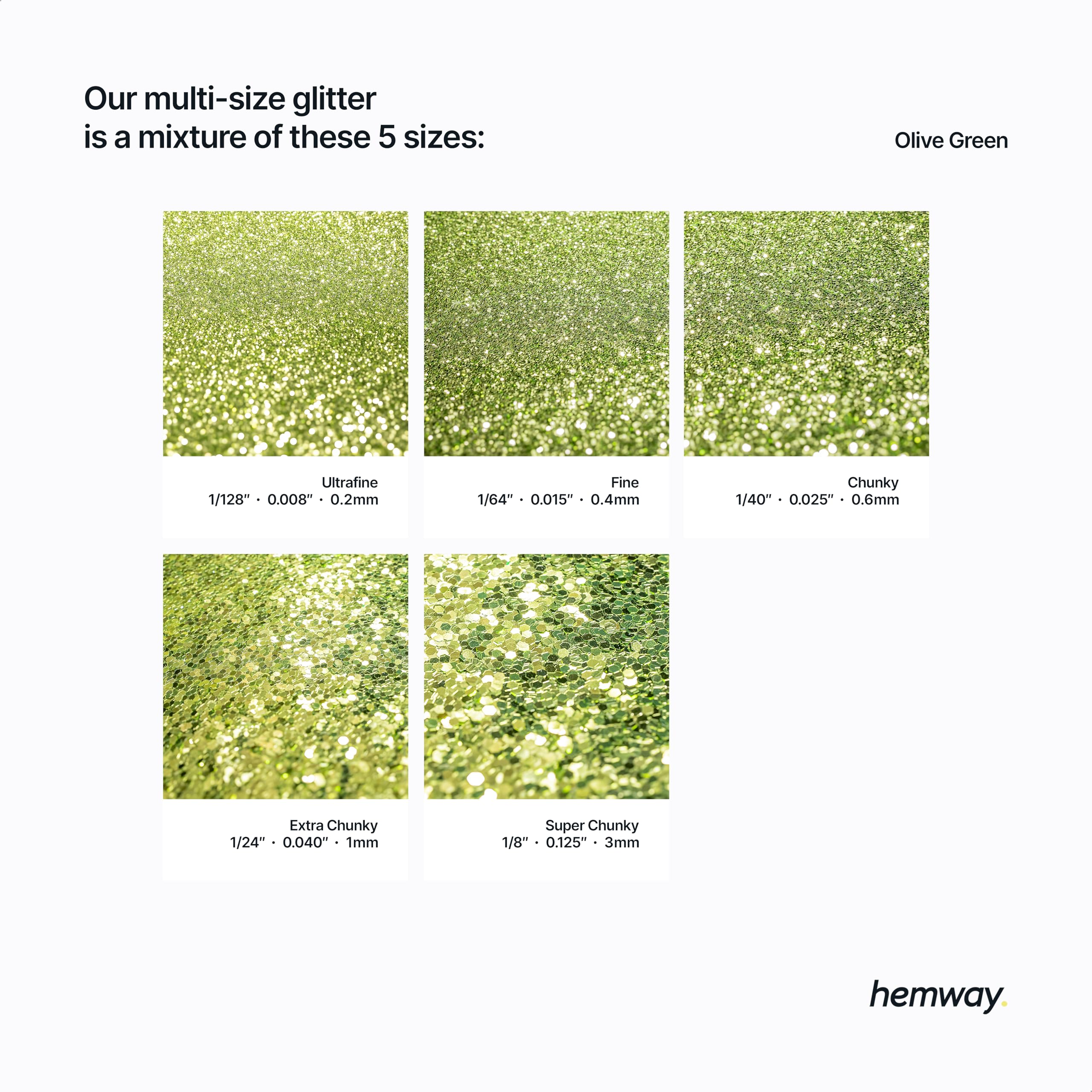 Hemway Olive Green Glitter Shaker - Image 3