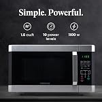 Farberware Countertop Microwave 1100 Watts, 1.6 cu ft - Smart Sensor Microwave Oven With LED Lighting and Child Lock - Perfect for Apartments and Dorms - Easy Clean - Stainless Steel