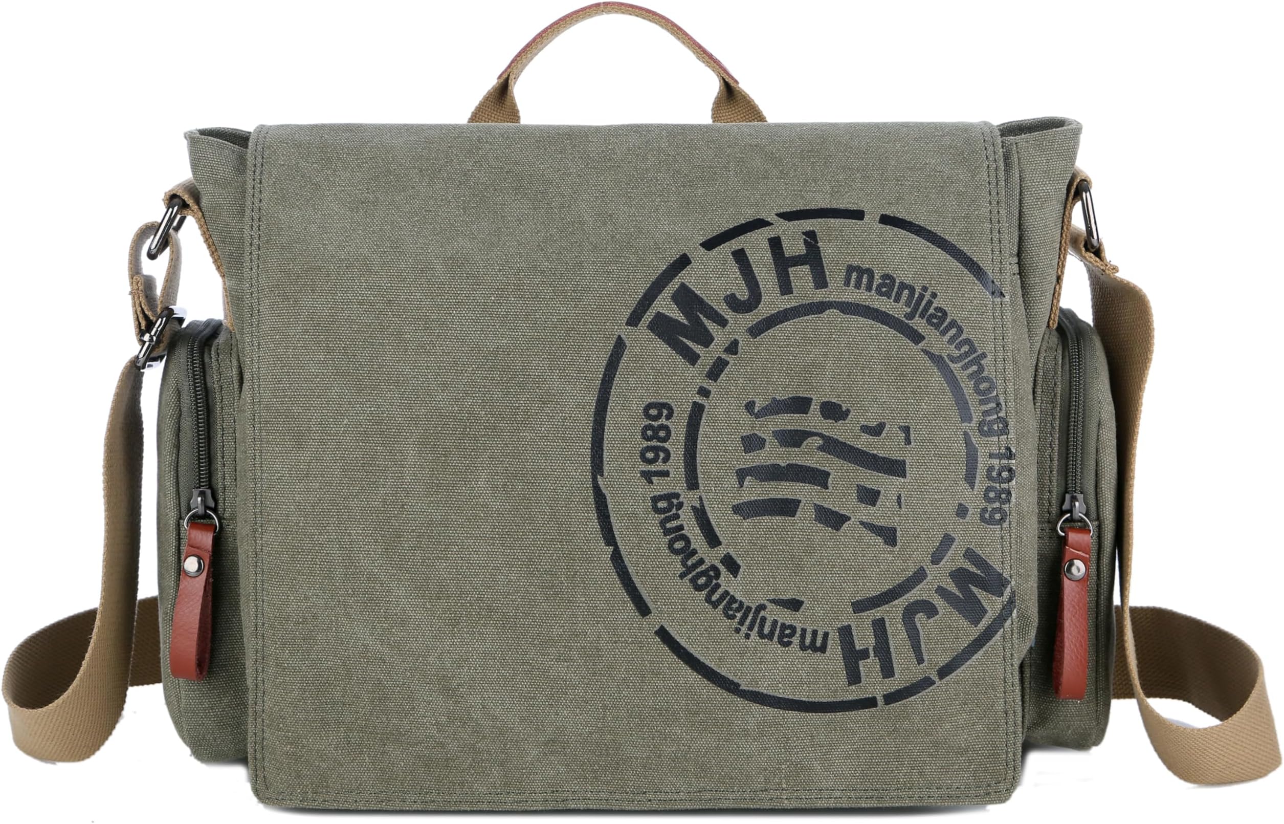 - FSD.WG Satchel Messenger Bag for Men Canvas,Travel Shoulder bag 13.5" Laptop Bags