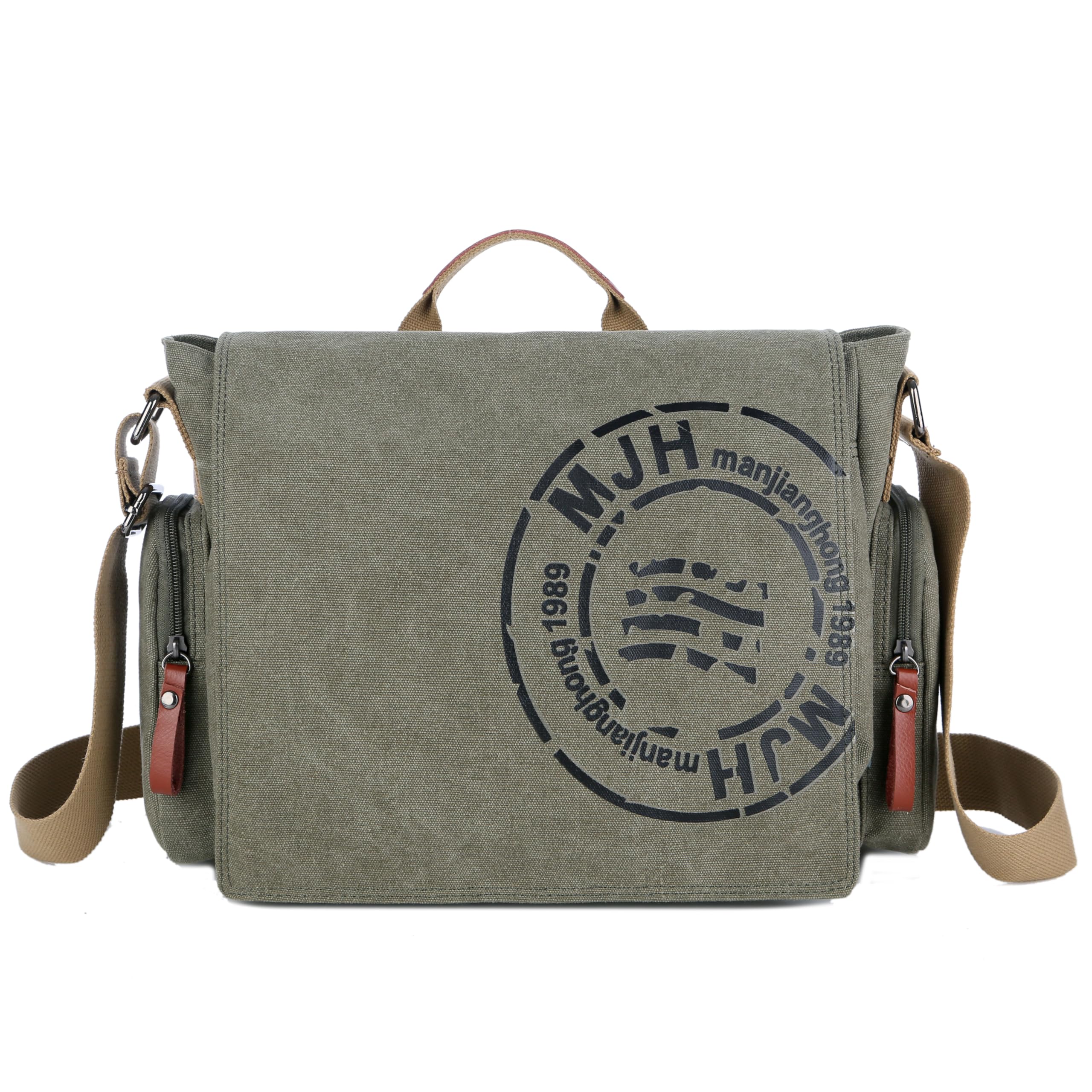 Sponsored Ad - FSD.WG Satchel Messenger Bag for Men Canvas,Travel Shoulder bag 13.5" Laptop Bags