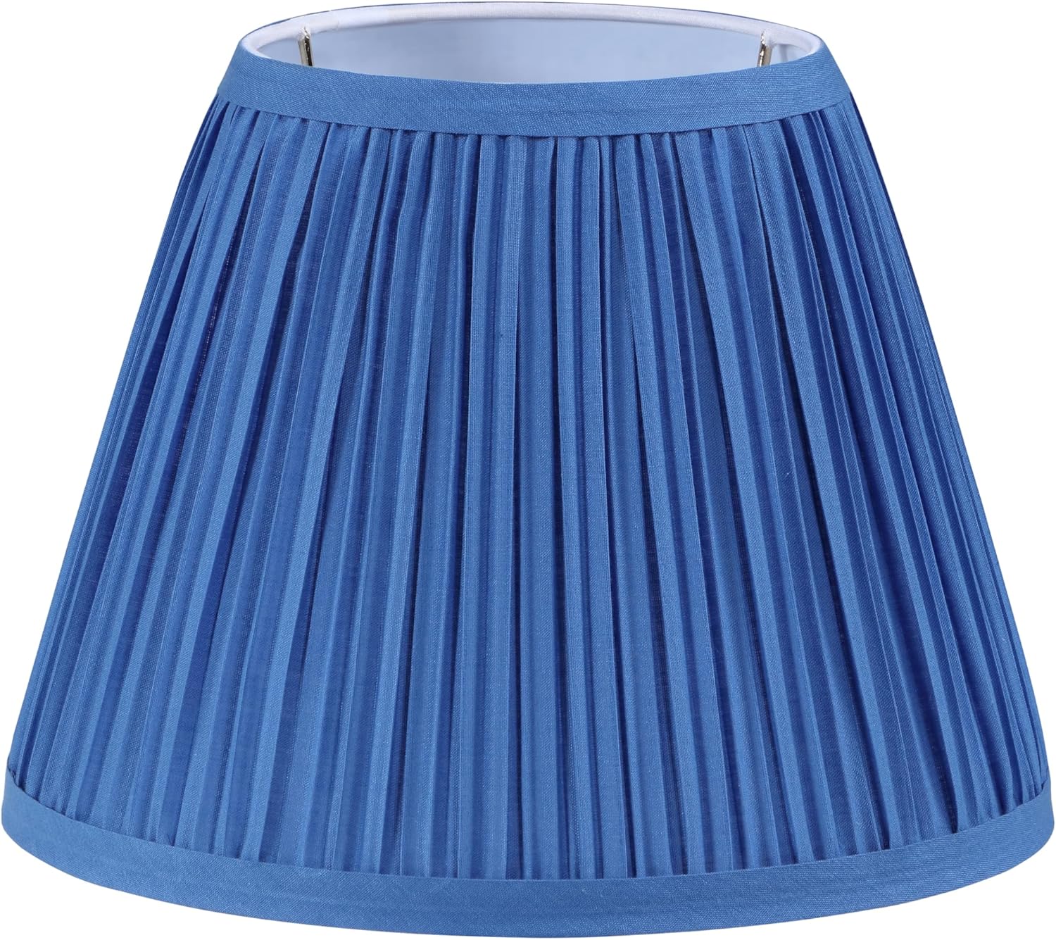 Aspen Creative 56502, Empire Uno Lamp Shade in Mushroom Pleated Classic Blue, 5" Top x 9" Bottom x 7" Slant Height, Slip 33mm