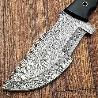 TZ-03 Handmade Damascus Steel 10 InchTracker Knife for Hunting Camping - Tracker Knife with Horizontal Carry Sheath - Fixed Blade Survival tactical full tang Bushcraft Knife - TZ KNIVES