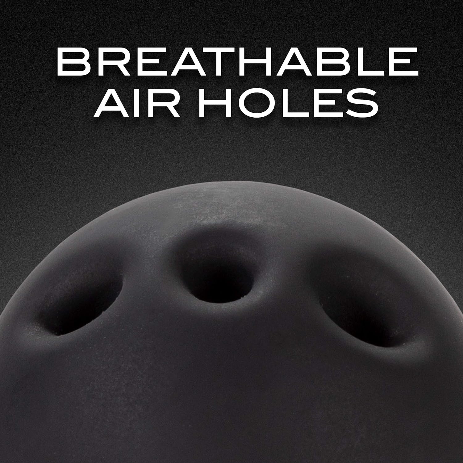 Blush Noir Black Breathable Silicone Ball Gag - Sexy Date Night BDSM Bondage Sensation Play - Soft Body Safe Silicone - Open Air Holes for Easy Breathing - Kinky Sex Toy for Couples