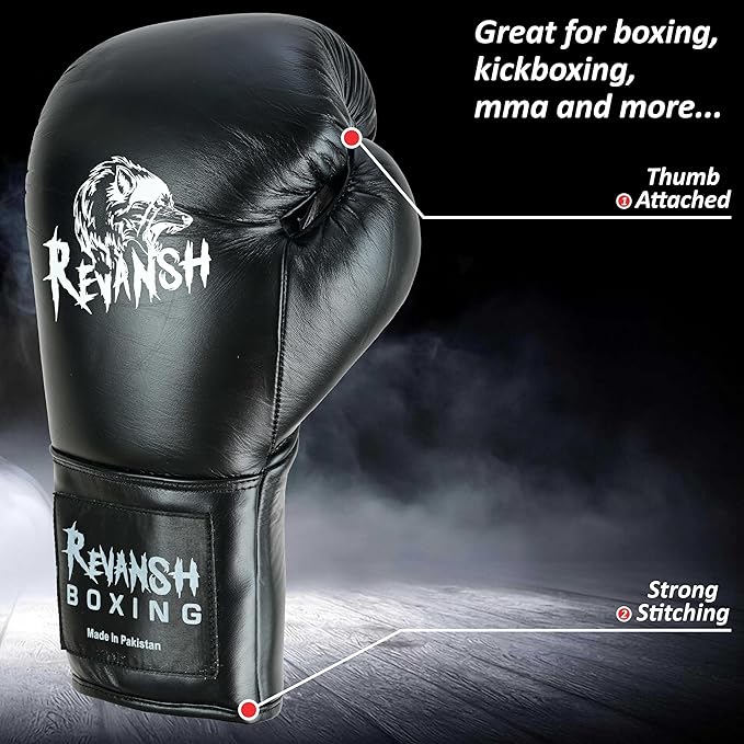 Guantes de Boxeo de Cuero Enterizo para Entrenamiento y Comp miniatura 3