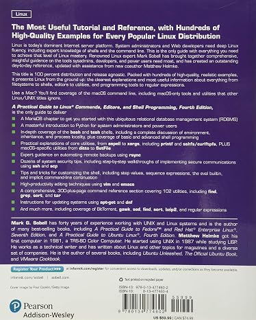Practical Guide to Linux Commands, Editors, and Shell Programming, A