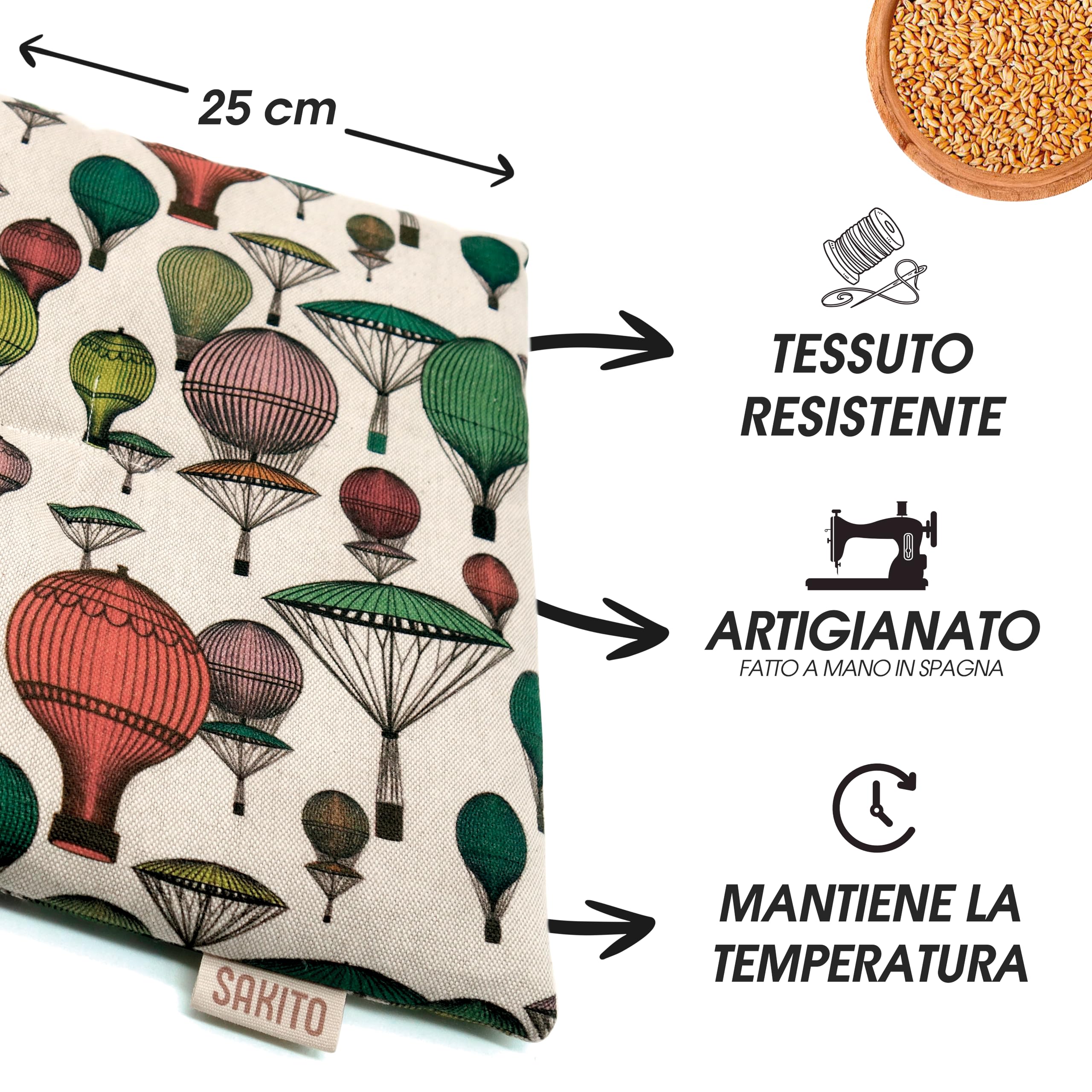 Cuscino Riscaldabile Termico Inodore - Borsa Semini Riscaldanti per Microonde (25x25 cm)
