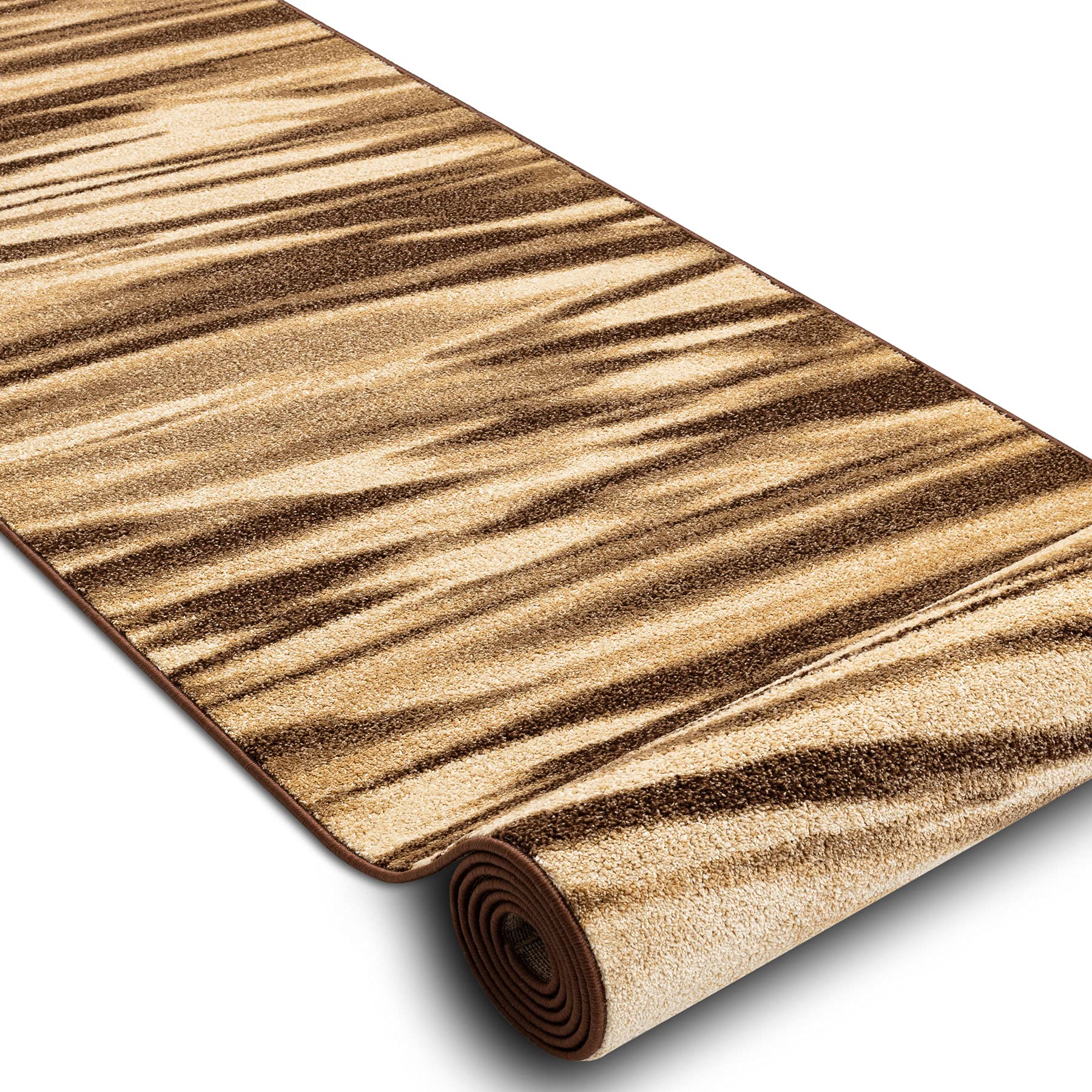 rugsx Bieżnik Heat-Set FRYZ Arabica brązowy 70 x 610 cm
