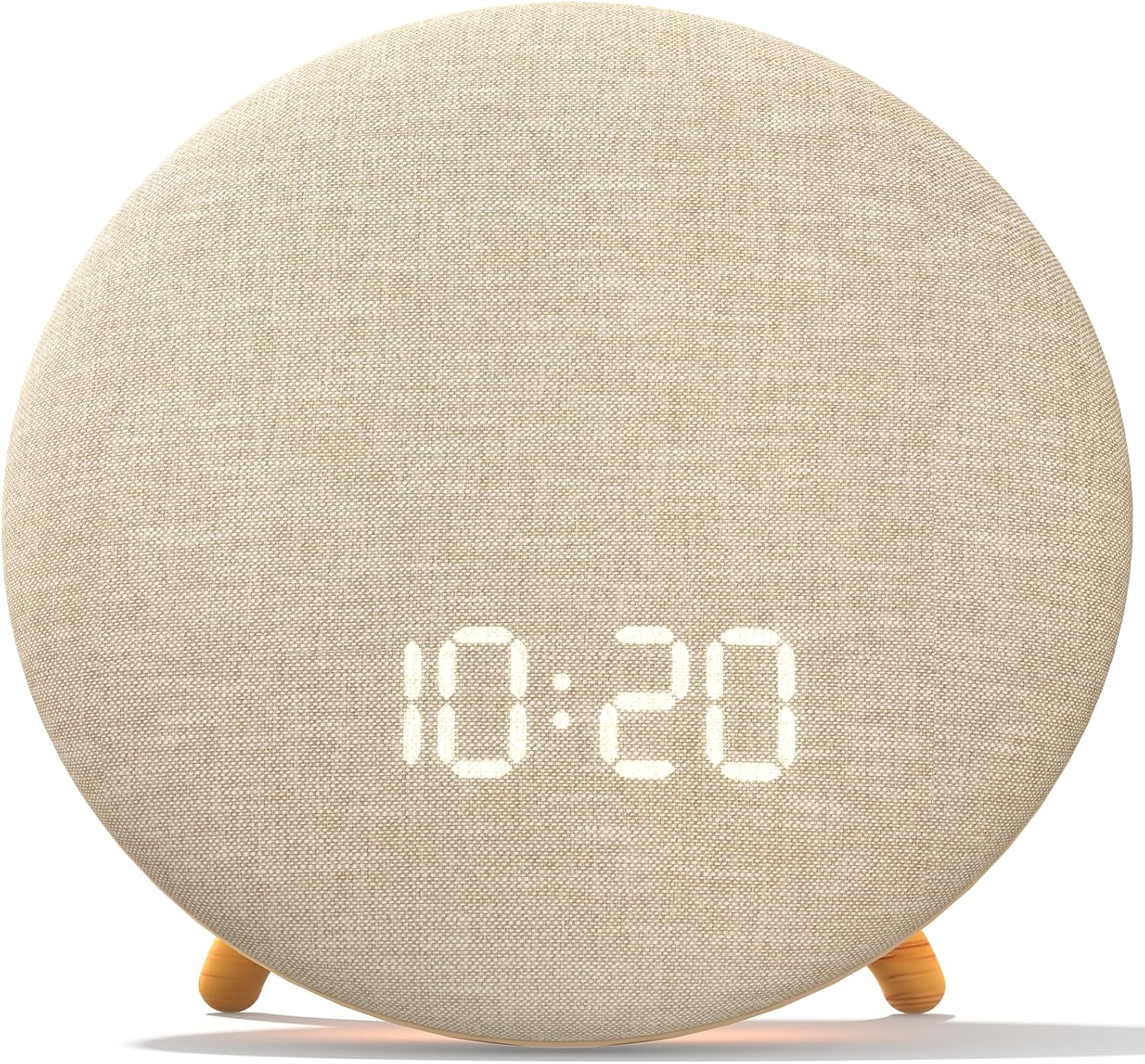 HOUSBAY Alarm Clock Sound Machine with Bluetooth Speaker - Room-Filling Sound, White Noise for Sleeping & Adult, Gentle Wake up Alarm, Cord-Free Use for Bedroom & Office, Oat Beige