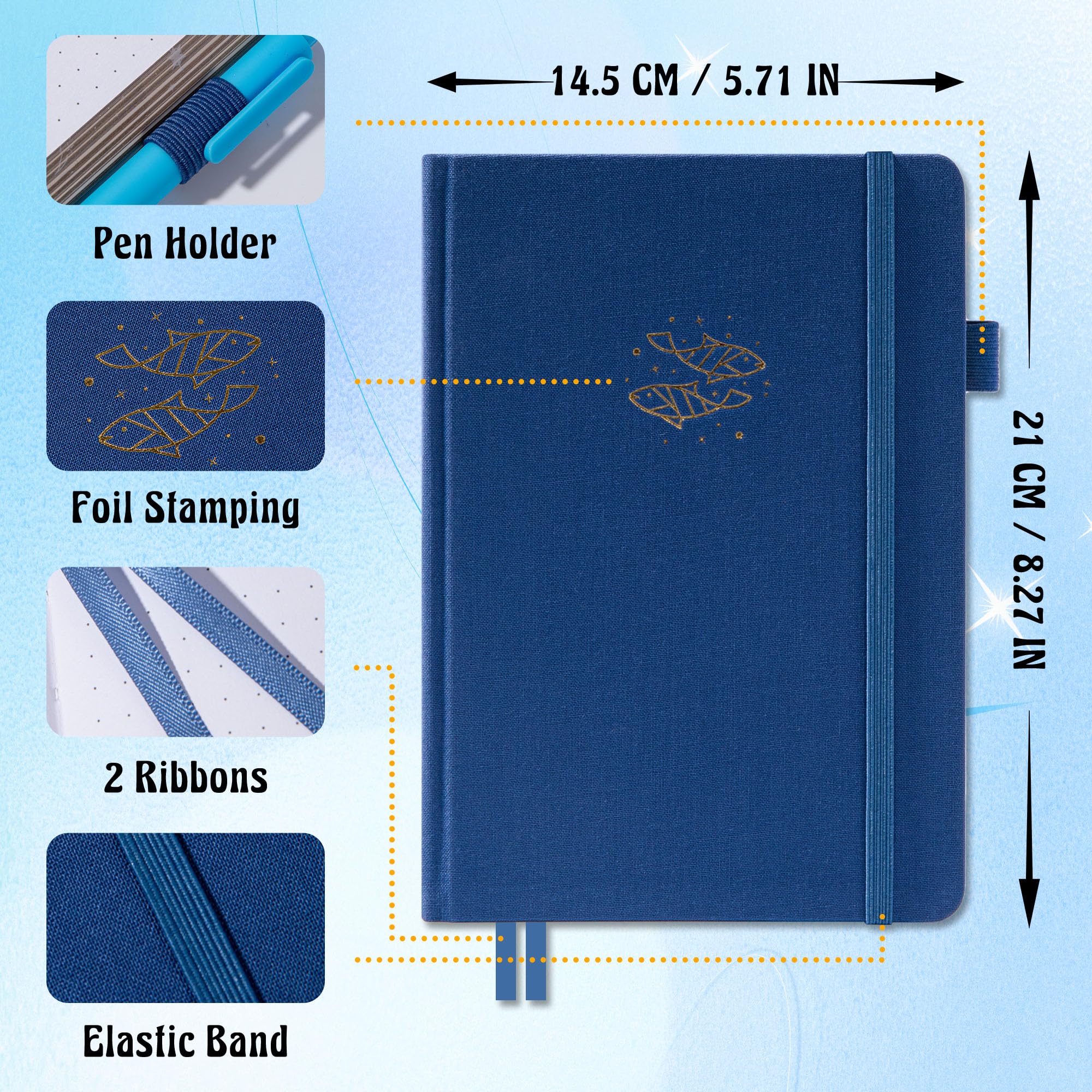 TIEFOSSI Bullet Dotted Journal, 160GSM Bleed Proof Thick Paper, Constellations Dot Notebook - Image 3