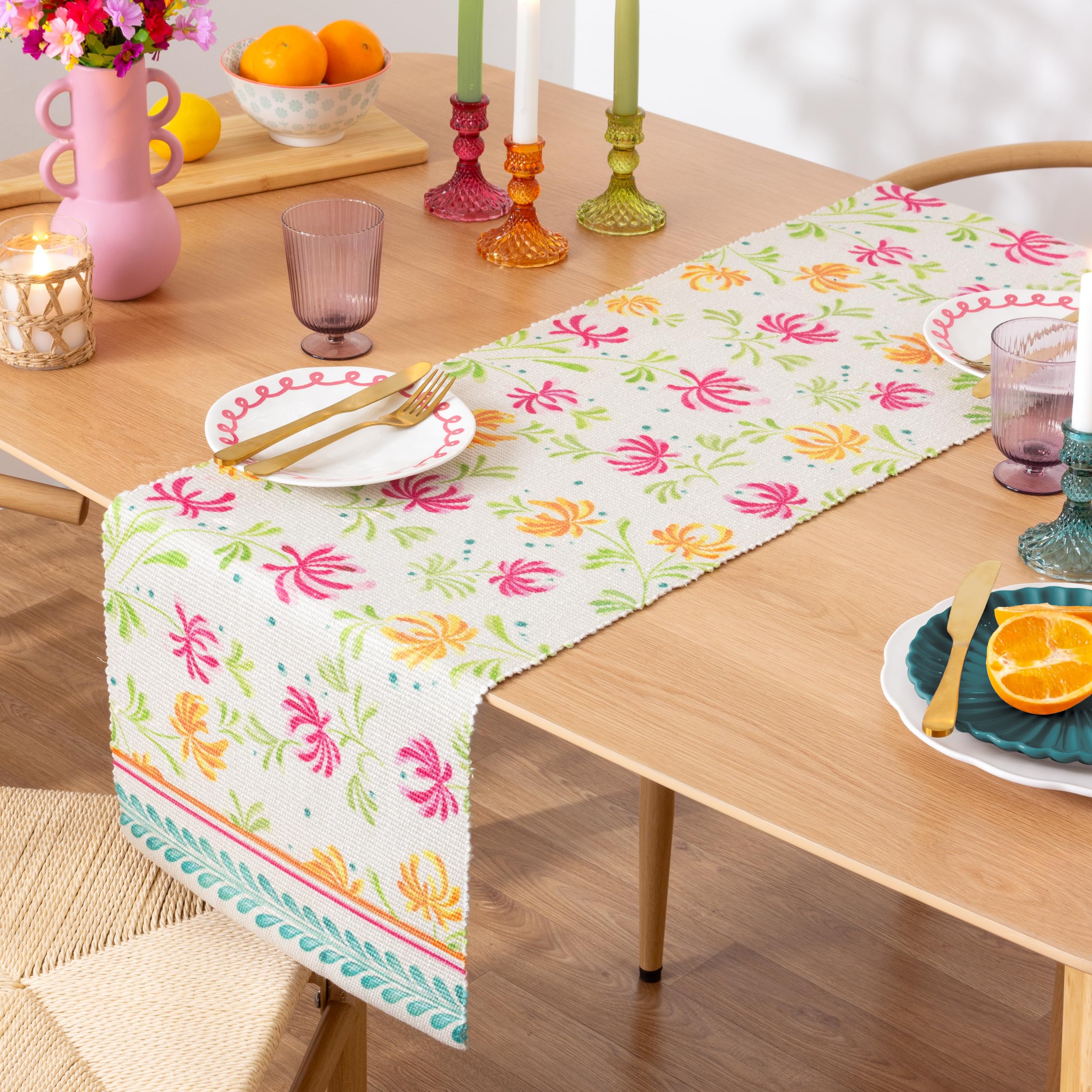 Furn Unisex Multi Honeysuckle Indoor/Outdoor Table Runner Large