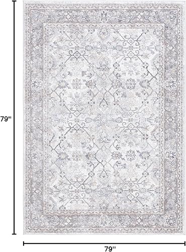 Miniatura 5 de SAFAVIEH Opal Collection - Alfombra de pasillo de 2 pies 3 pulgadas x 9 pies, color gris y beige, diseño oriental shabby chic, ideal para zonas de