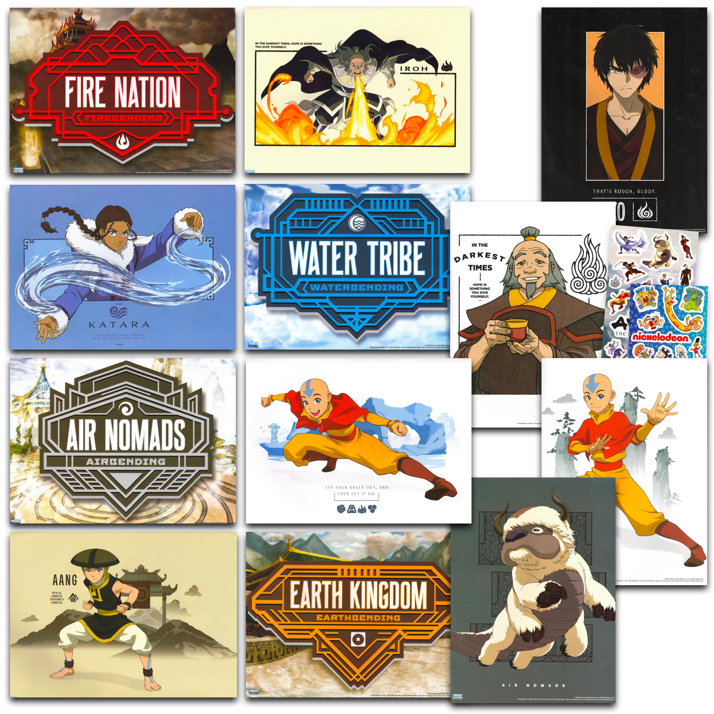 Nickelodeon Avatar the Last Airbender Poster Book Set - Bundle with 12 Avatar Posters Featuring Aang, Zuko, Appa, More | Avatar Room Decor for Kids, Teens, Adults